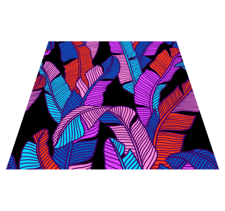 Vibrant leaf patterns floral vinyl rug - TenStickers