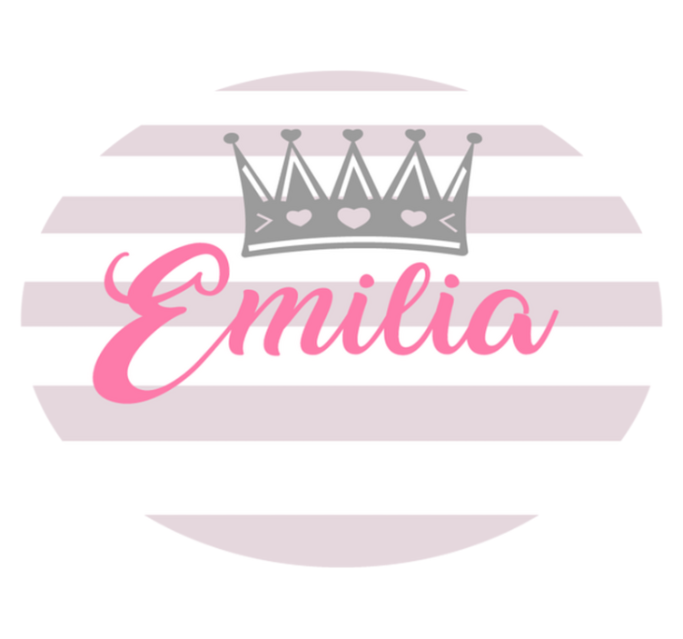 Silver crown with pink name personalised mat - TenStickers