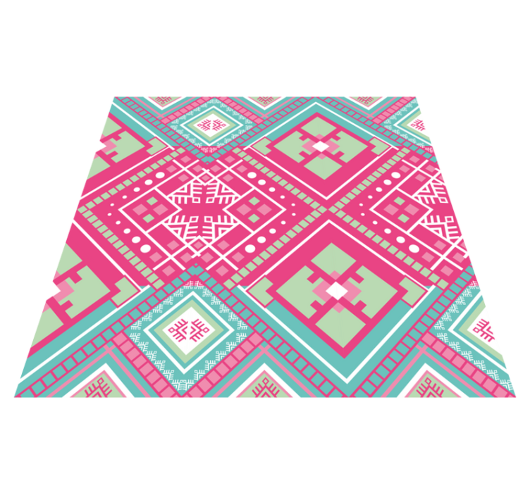 Pink tribal motif ethnic vinyl rug - TenStickers