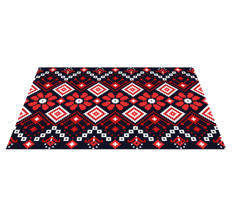 Traditional Floral Pattern world map vinyl rug - TenStickers