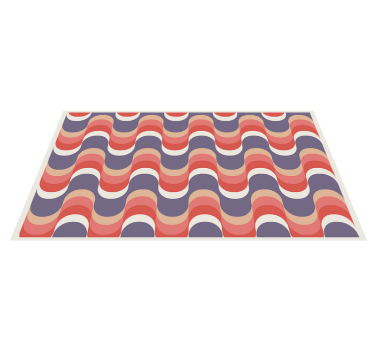 Geometric vinyl rug in wavy color palette - TenStickers