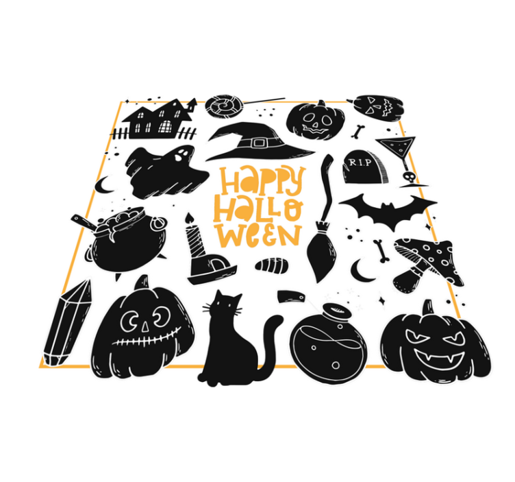 Festive symbols halloween vinyl rug - TenStickers