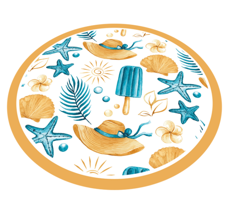 Summer Vacation Vibes nature vinyl rug - TenStickers