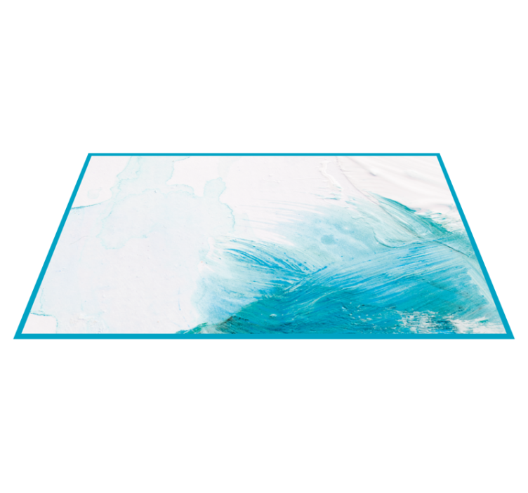 Aqua abstract swirl textured vinyl rug - TenStickers