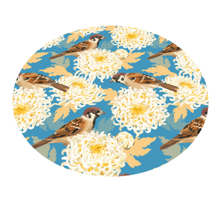 Floral vinyl rug sparrow floral design - TenStickers
