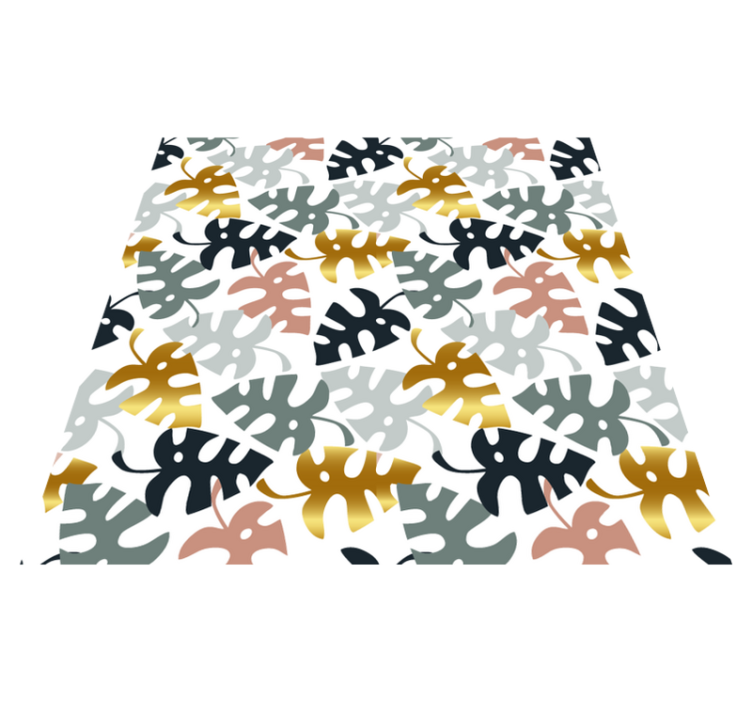 Nature vinyl rug leaf design - TenStickers