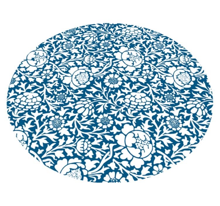 Floral vinyl rug in floral pattern design - TenStickers