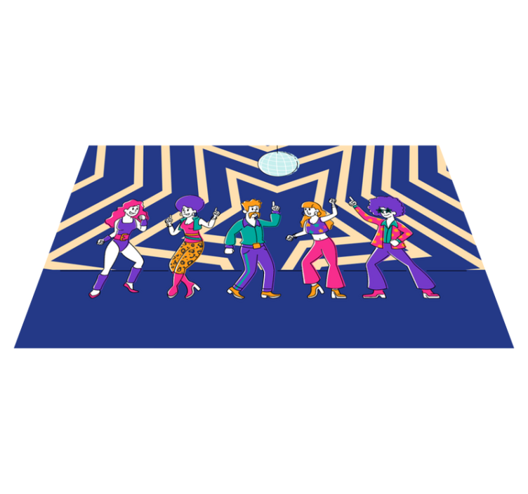 Disco Dance Party kids vinyl rug - TenStickers