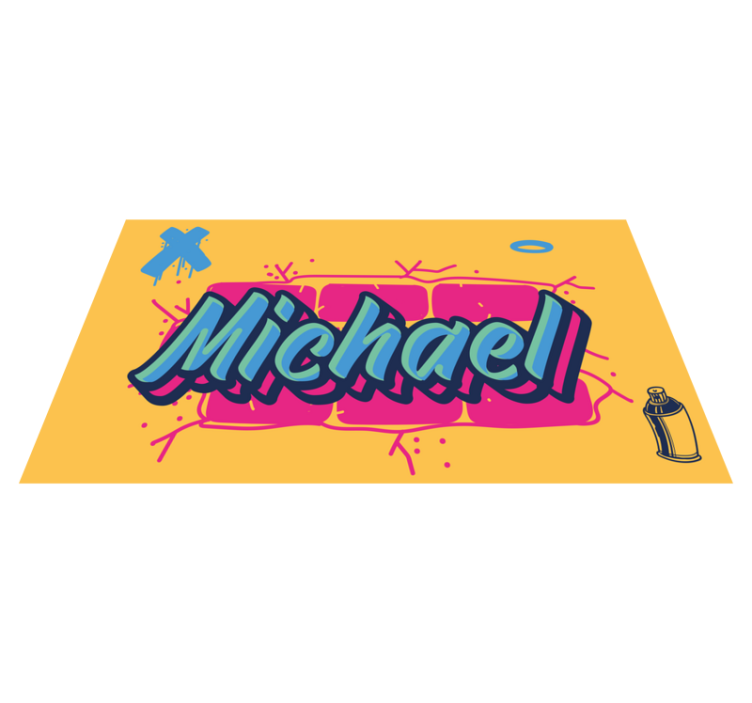 Graffiti custom name kids vinyl rug - TenStickers
