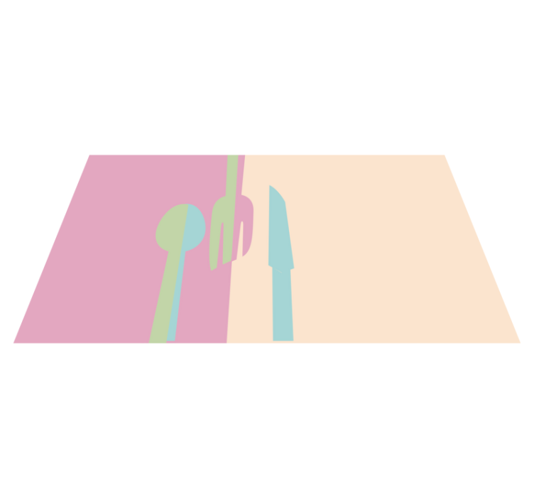 Stylish Utensil Silhouettes kitchen vinyl rug - TenStickers