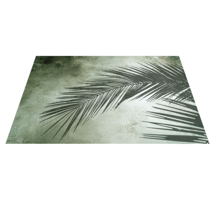 Palm leaf elegance floral vinyl rug - TenStickers