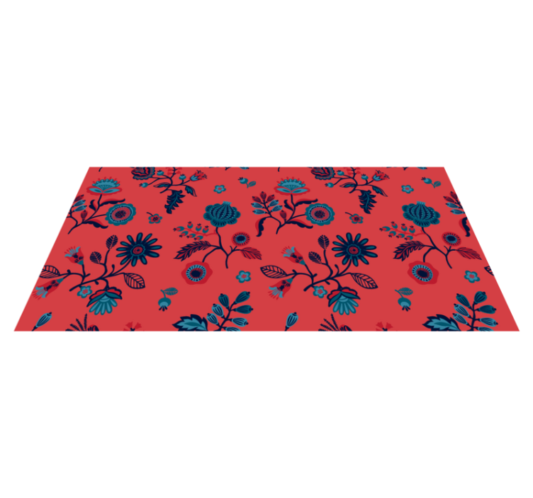 Vivid Flower Illustration floral vinyl rug - TenStickers