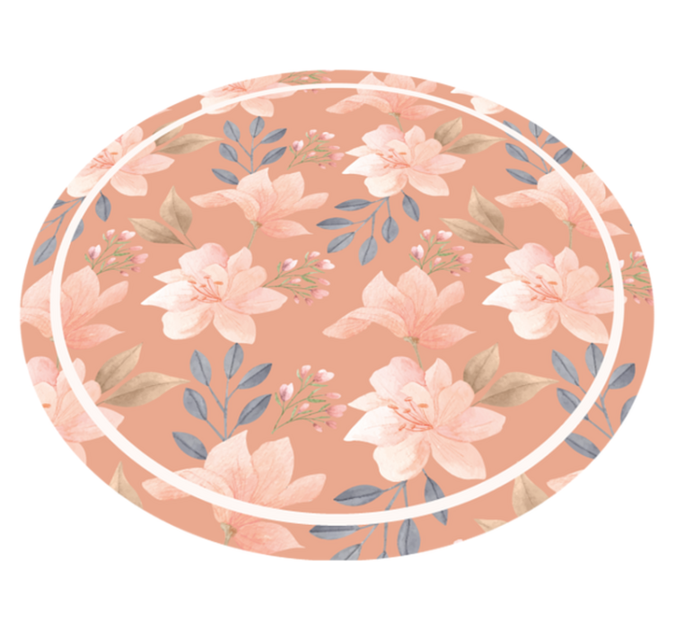 Peach Floral Arrangement floral vinyl rug - TenStickers