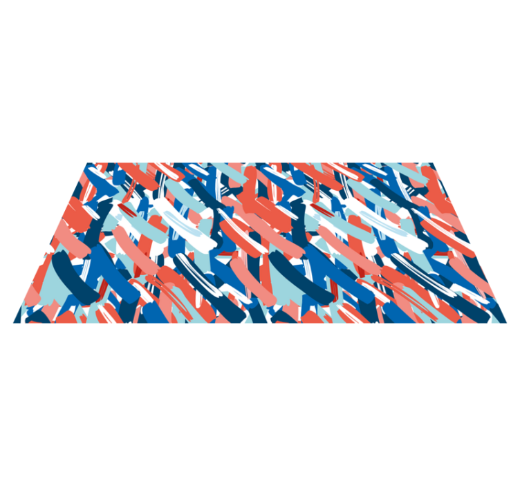 Modern vinyl rug with vibrant brushstrokes - TenStickers