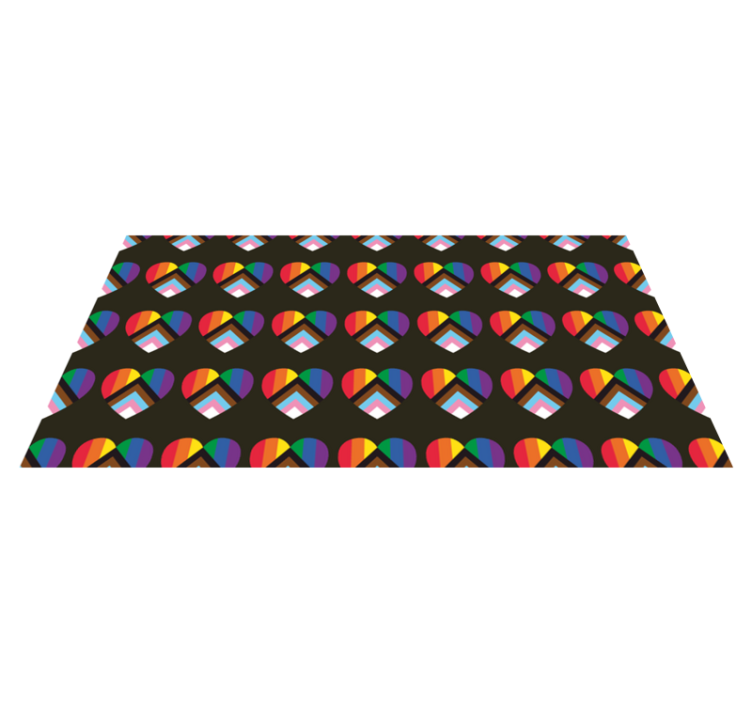 Colorful heart patterns teen vinyl rug - TenStickers