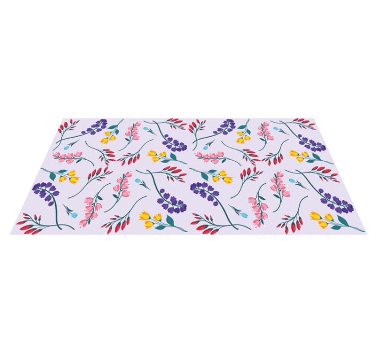 Purple subtle pattern floral vinyl rug - TenStickers