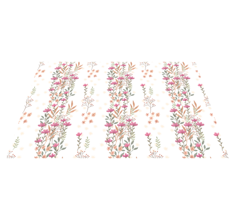 Floral vinyl rug with floral patterned design - TenStickers