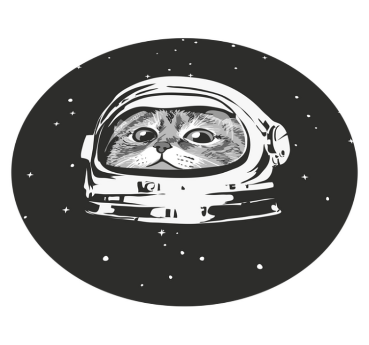 Cute cat with astronaut helmet bedroom rug - TenStickers