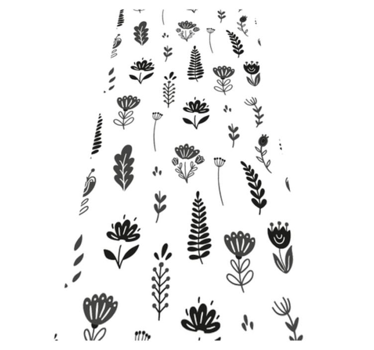 Floral vinyl rug with floral silhouette design - TenStickers