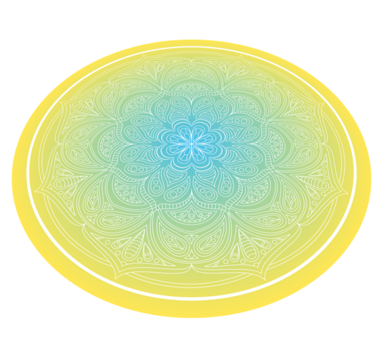 Intricate Floral Pattern mandala vinyl rug - TenStickers