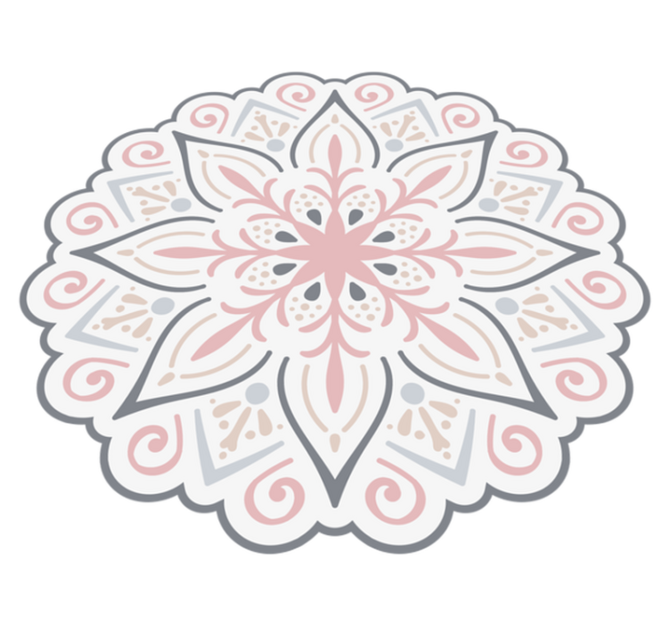 Graceful Floral Element mandala vinyl rug - TenStickers