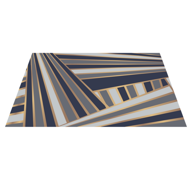Striking grey motif striped vinyl rug - TenStickers
