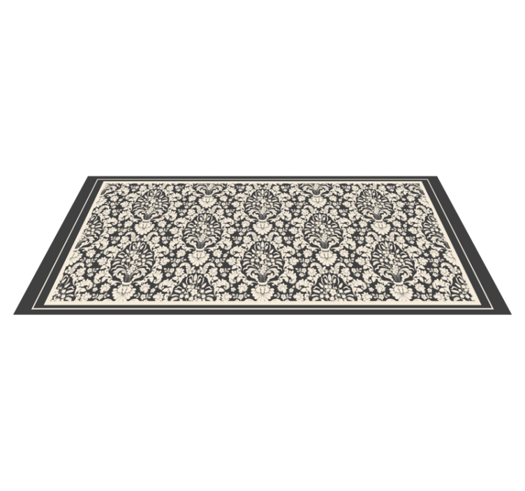 Elegant Botanical Feature vintage vinyl rug - TenStickers