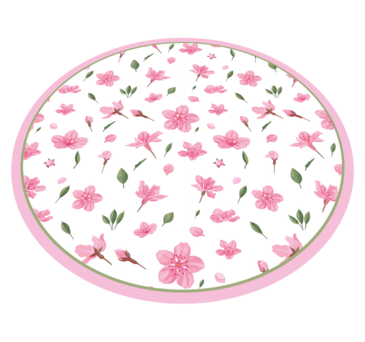 Blooming Pink Blossom floral vinyl rug - TenStickers