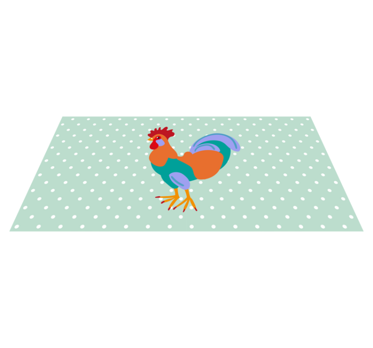 Animal vinyl rug with vibrant rooster design - TenStickers