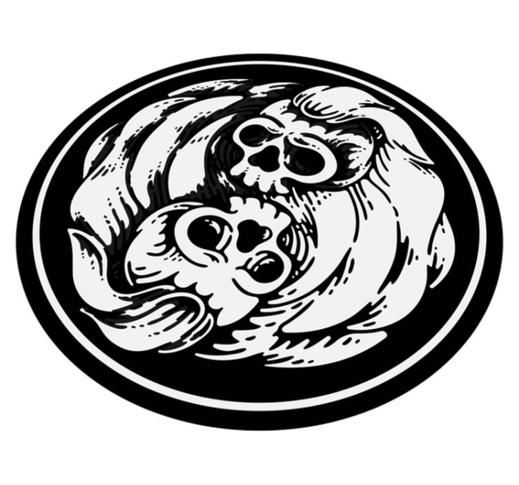 Skull waves halloween vinyl rug - TenStickers