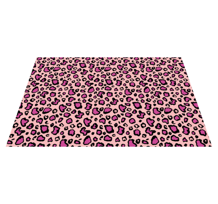 Rose Leopard Dots animal print vinyl rug - TenStickers