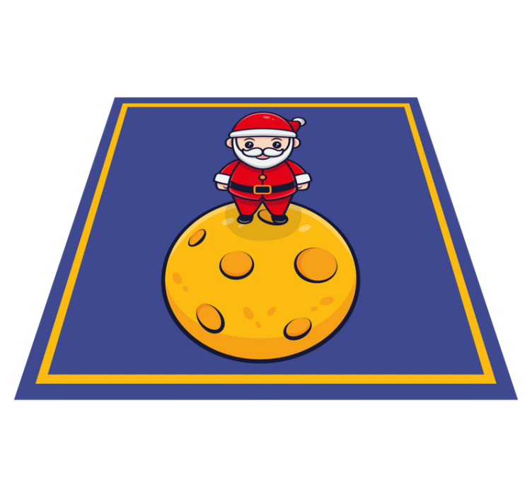 SANTA ON MOON halloween vinyl rug - TenStickers
