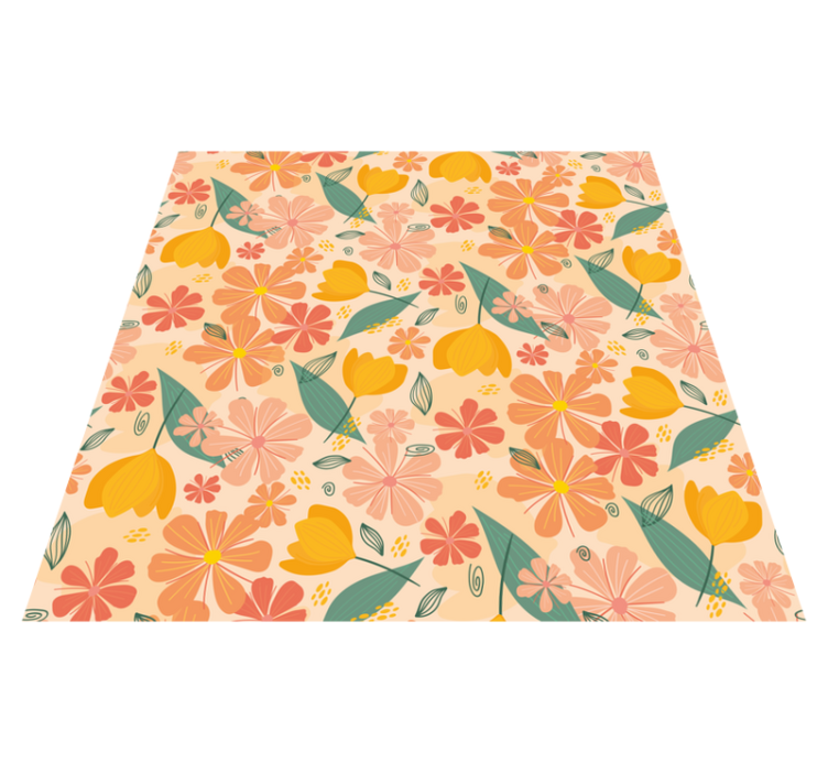 Floral spring blooms floral vinyl rug - TenStickers