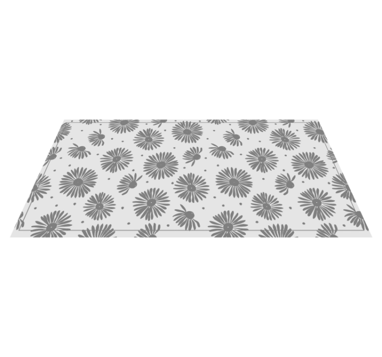 Stylish Floral Pattern nature vinyl rug - TenStickers
