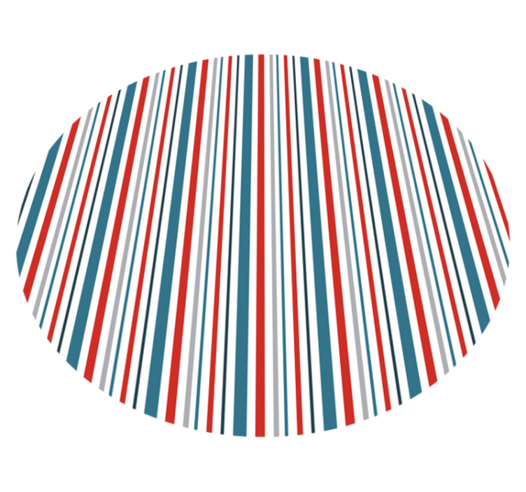 Blue and red striped vinyl rug - TenStickers