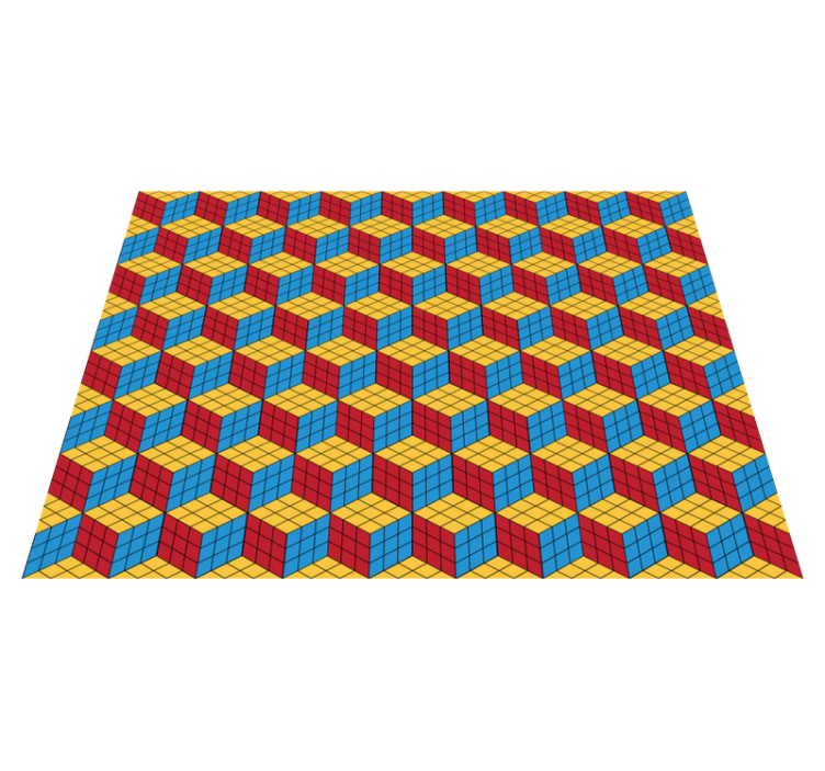 Cubic Puzzle Pattern game vinyl rug - TenStickers