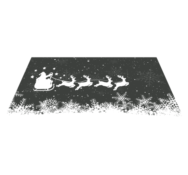 Santa's Sleigh Scene Christmas vinyl rug - TenStickers