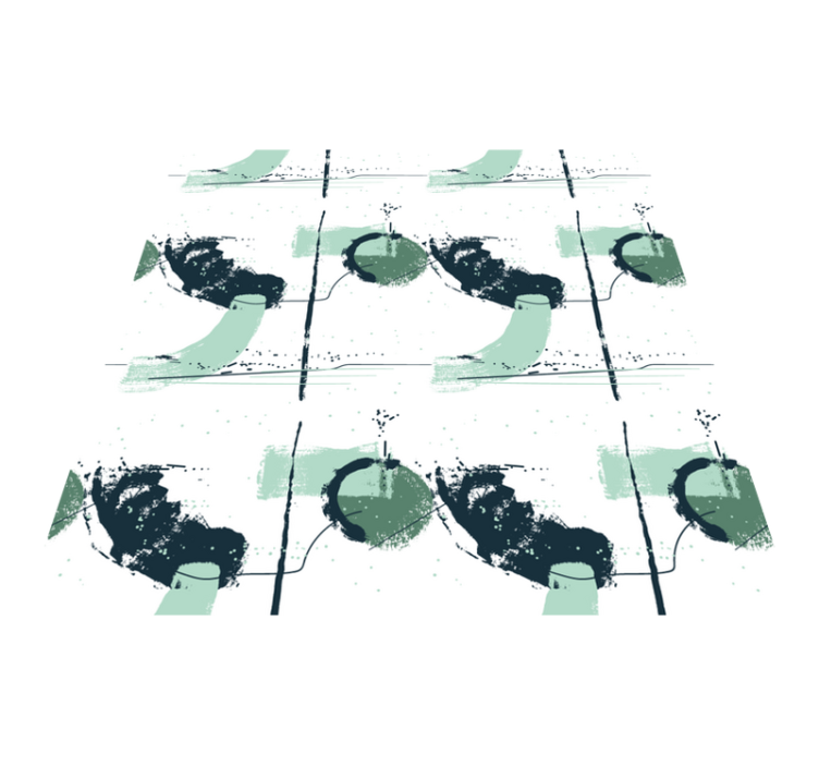 Abstract green strokes minimal vinyl rug - TenStickers