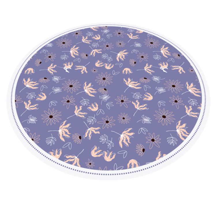 Floral vinyl rug in purple floral pattern - TenStickers