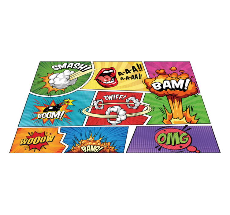 Comic Book Action teen vinyl rug - TenStickers