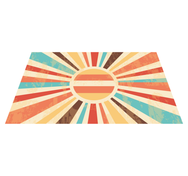 Colorful retro sun rays vintage rug - TenStickers