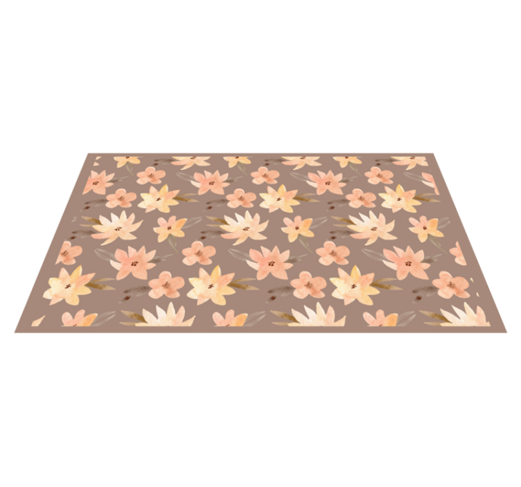 Floral Element Collection floral vinyl rug - TenStickers