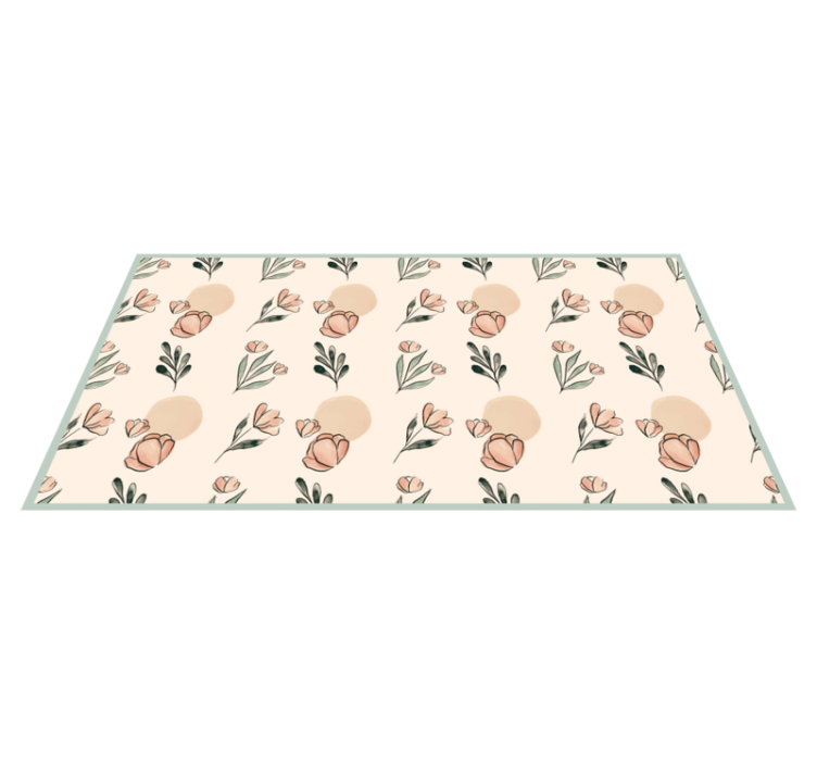 Floral vinyl rug in floral patterned shades - TenStickers