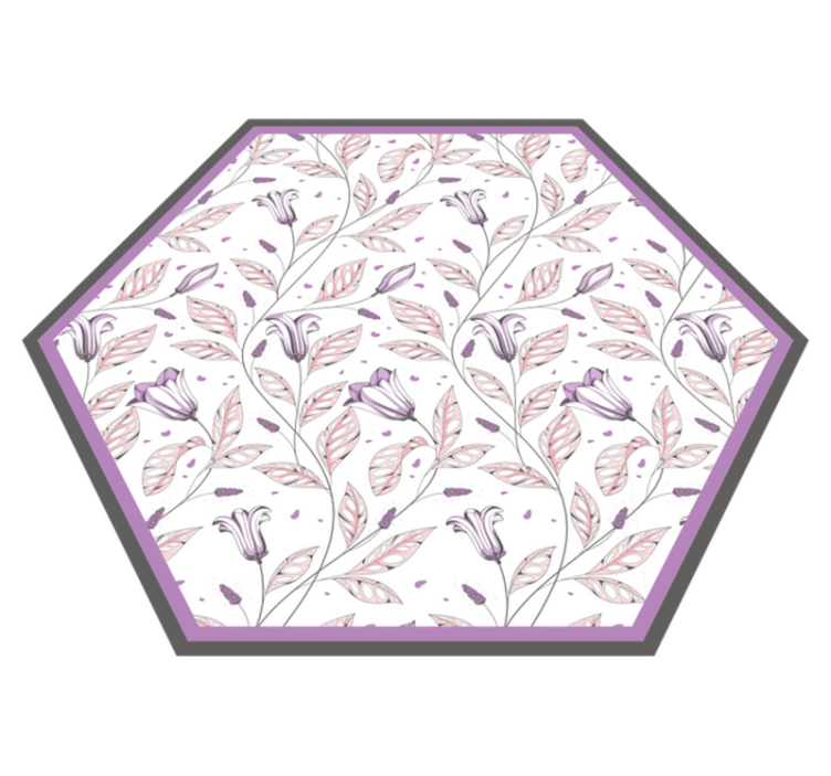 Graceful botanical floral vinyl rug - TenStickers