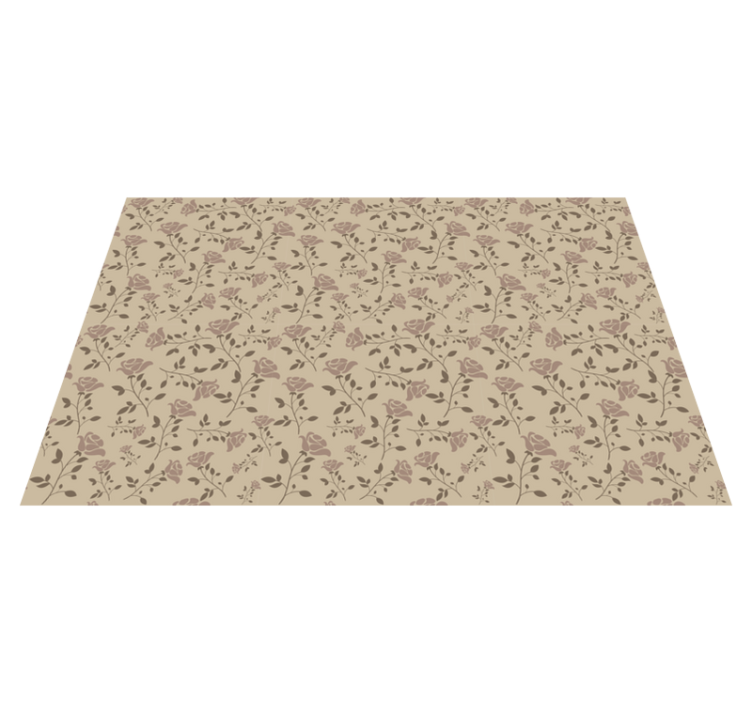 Delicate Blooming Element floral vinyl rug - TenStickers