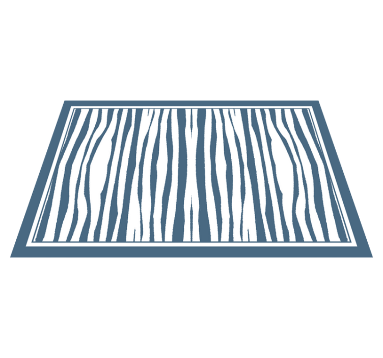 Blue zebra stripes animal print vinyl rug - TenStickers