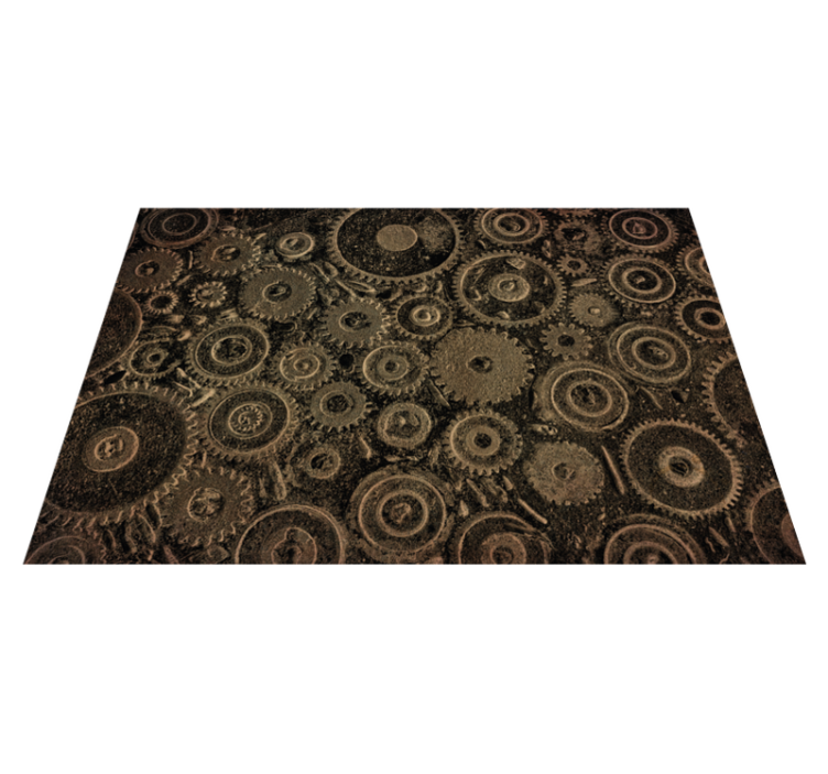 Industrial Gears Pattern textured vinyl rug - TenStickers