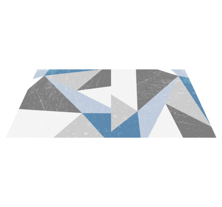 Grey and blue triangle geometric pattern rug - TenStickers
