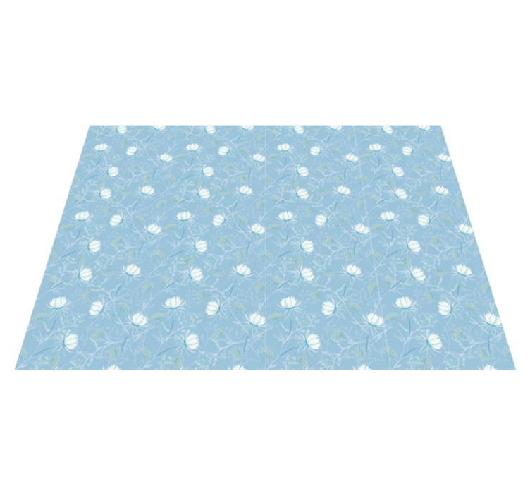 Botanical Leaf Motif floral rug - TenStickers