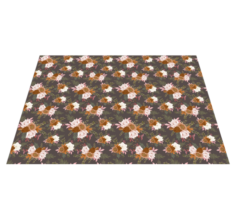 Floral Pattern Elegance floral vinyl rug - TenStickers